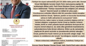 GÜÇLÜ PARTİ KURULDU
