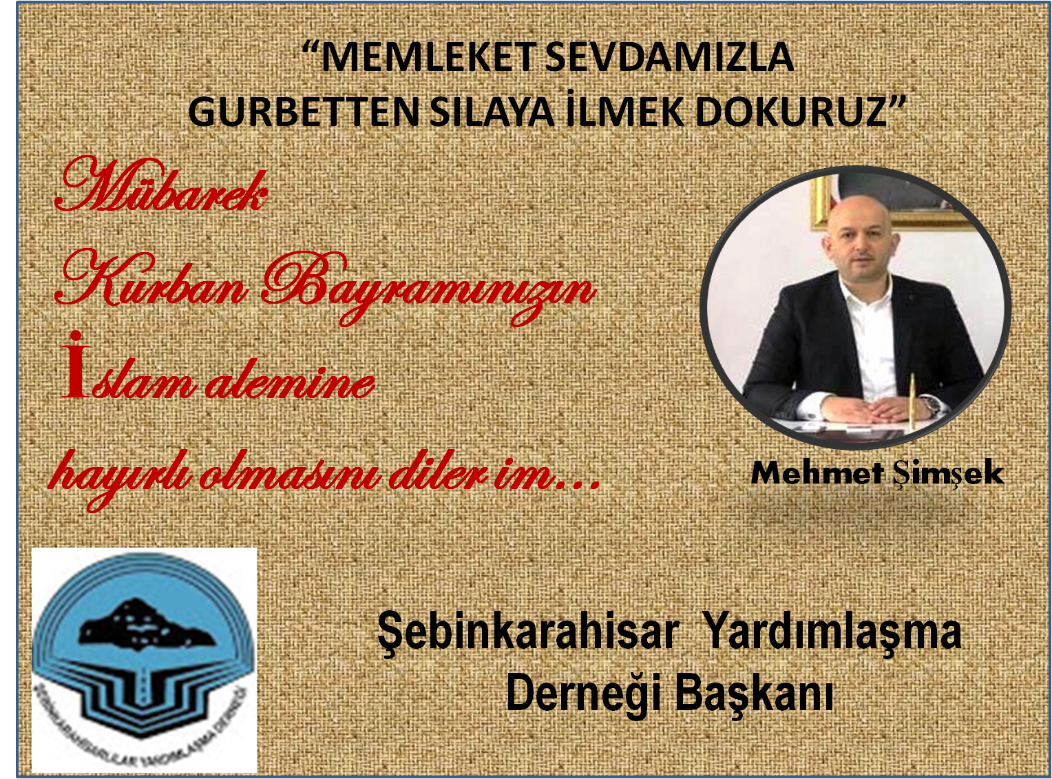 BAŞKAN ŞİMŞEK KURBAN BAYRAMI  MESAJI YAYINLADI