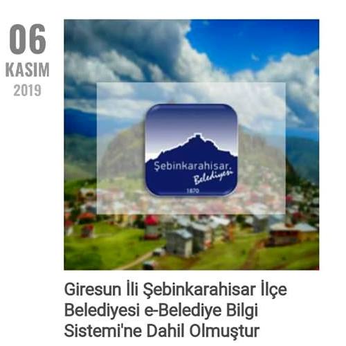 Şebinkarahisar Belediyesi Elektronik Hizmet Sisteminde Yerini Aldı