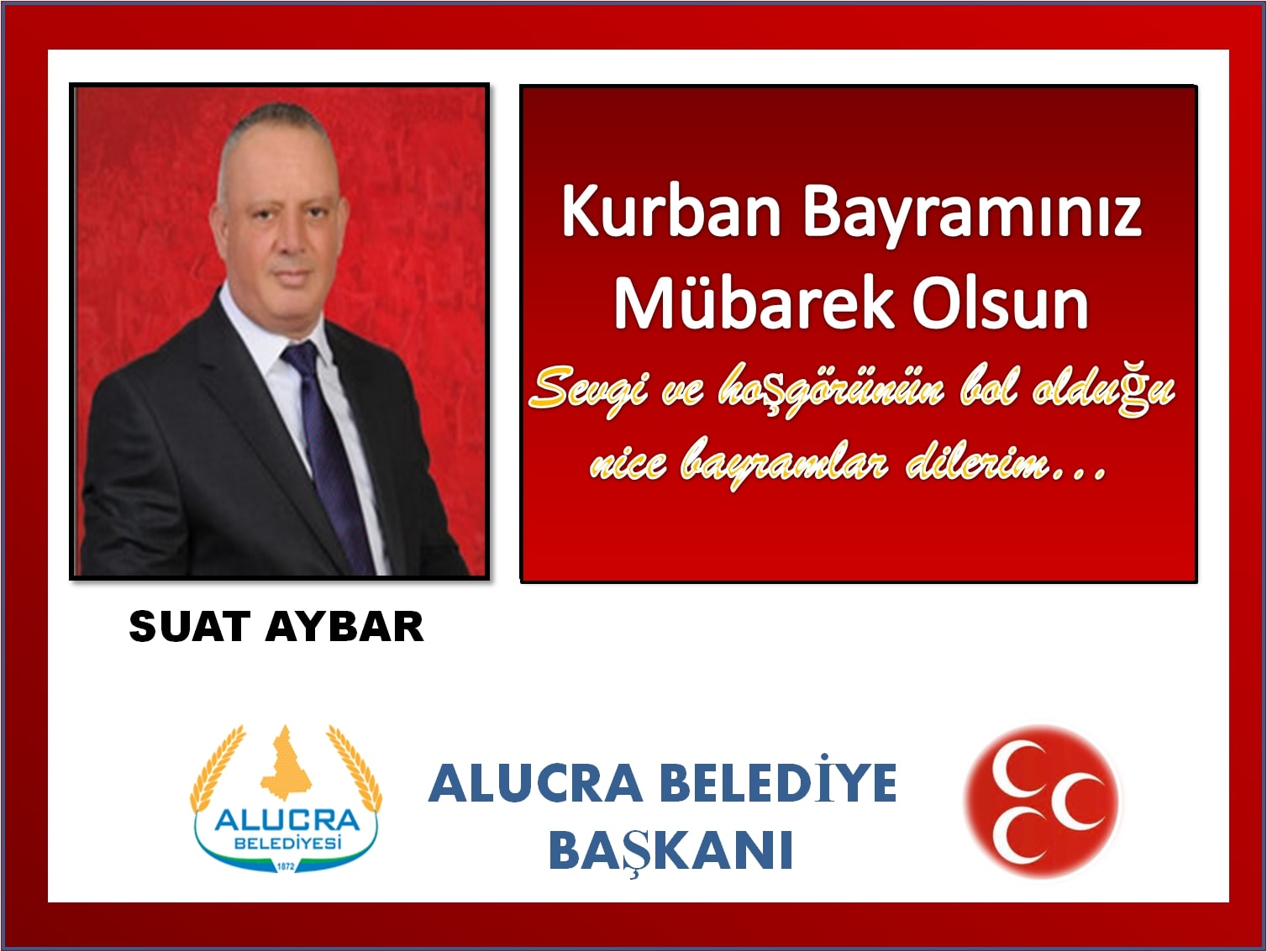 Alucra Belediye Başkanı  Suat Aybar Bayram Mesajı Yayınladı