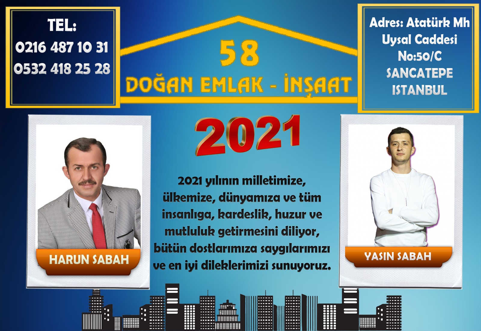 DOĞAN  EMLAK İNŞAAT  MUTLU YILLAR DİLER