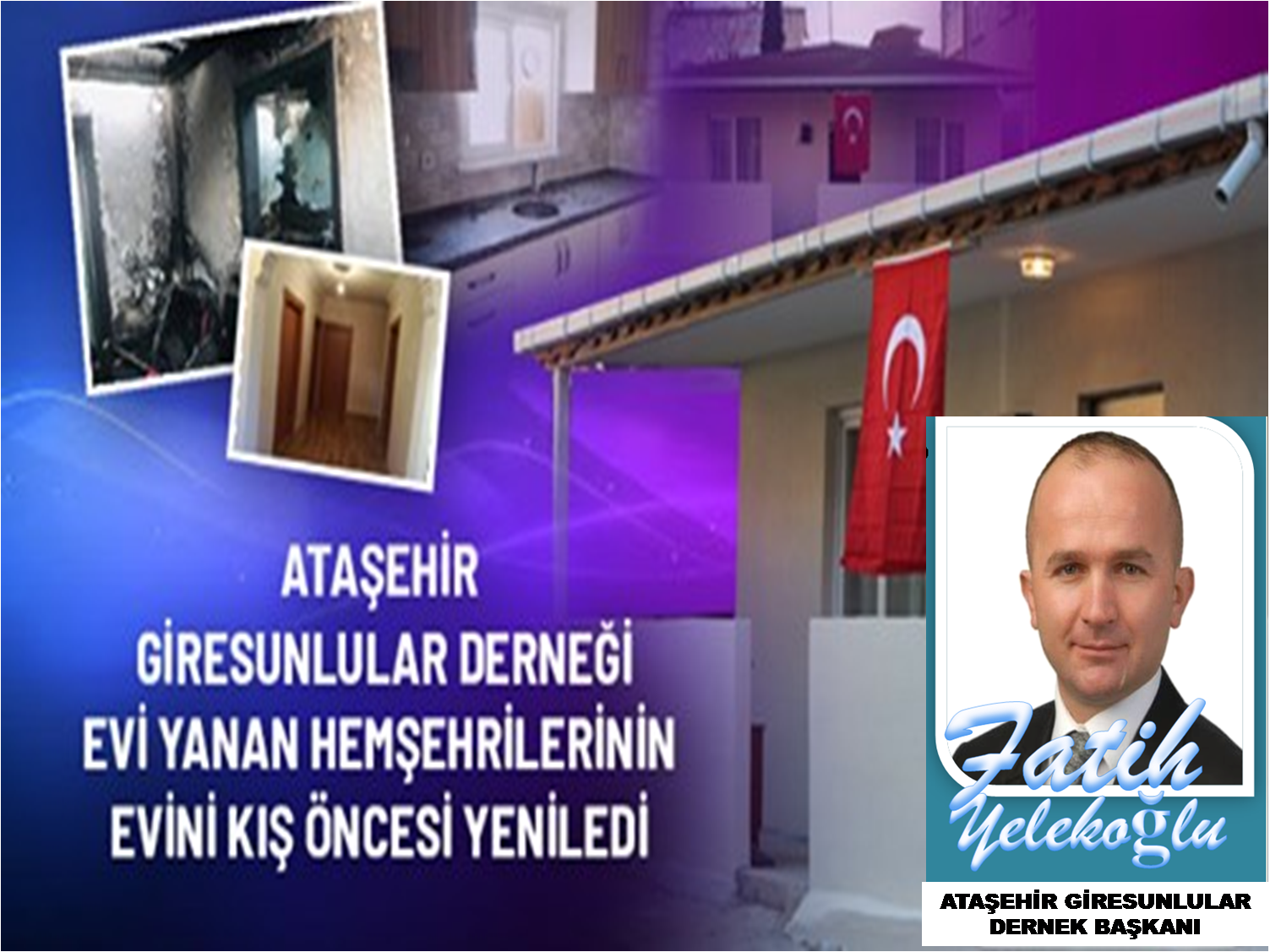 ATAŞEHİR GİRESUNLULAR DERNEĞİ VATANDAŞI YENİ EVİNE KAVUŞTURDU