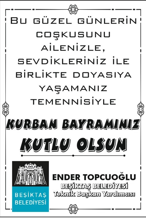 Ender Topçuoğlu   Bayram Mesajı yayınladı