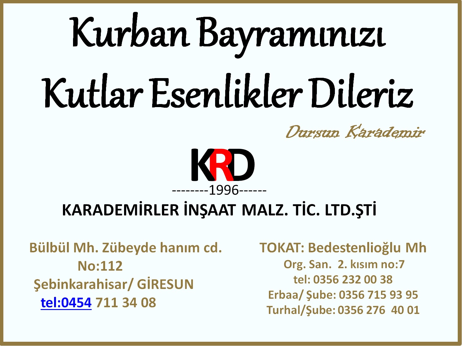 Karademirler Ticaret Kurban Bayramı Mesajı Yayınladı