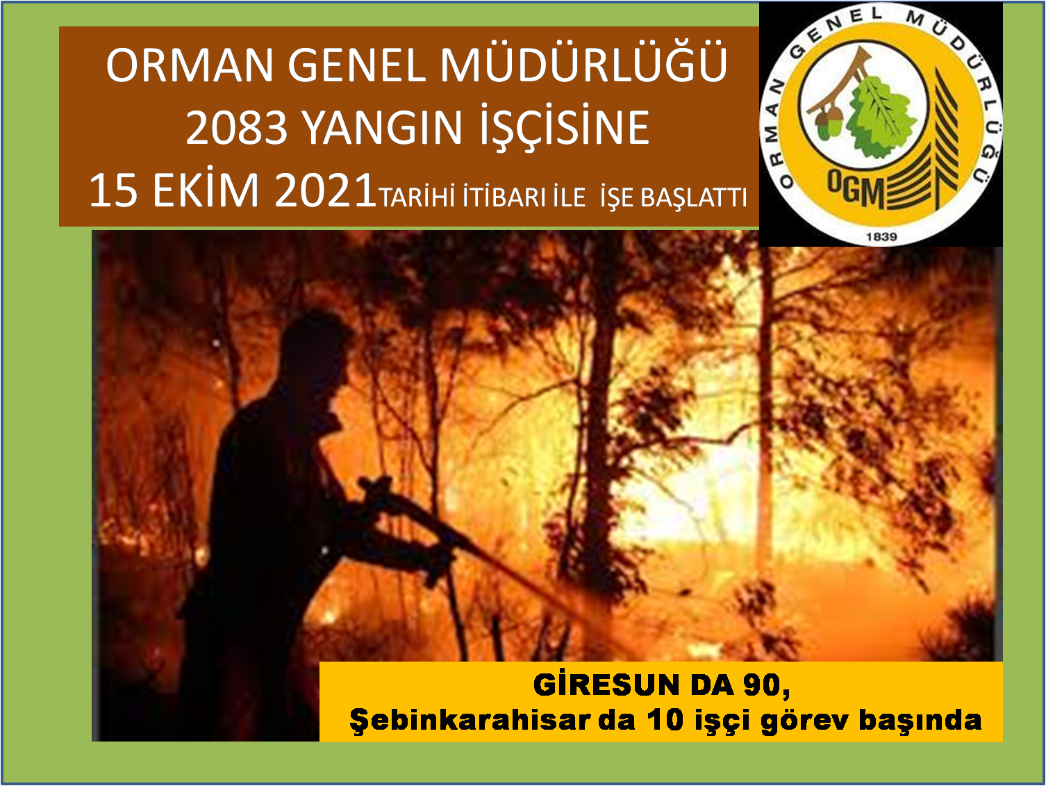 Orman Bakanlığı Yangın İşçileri İş Başında 