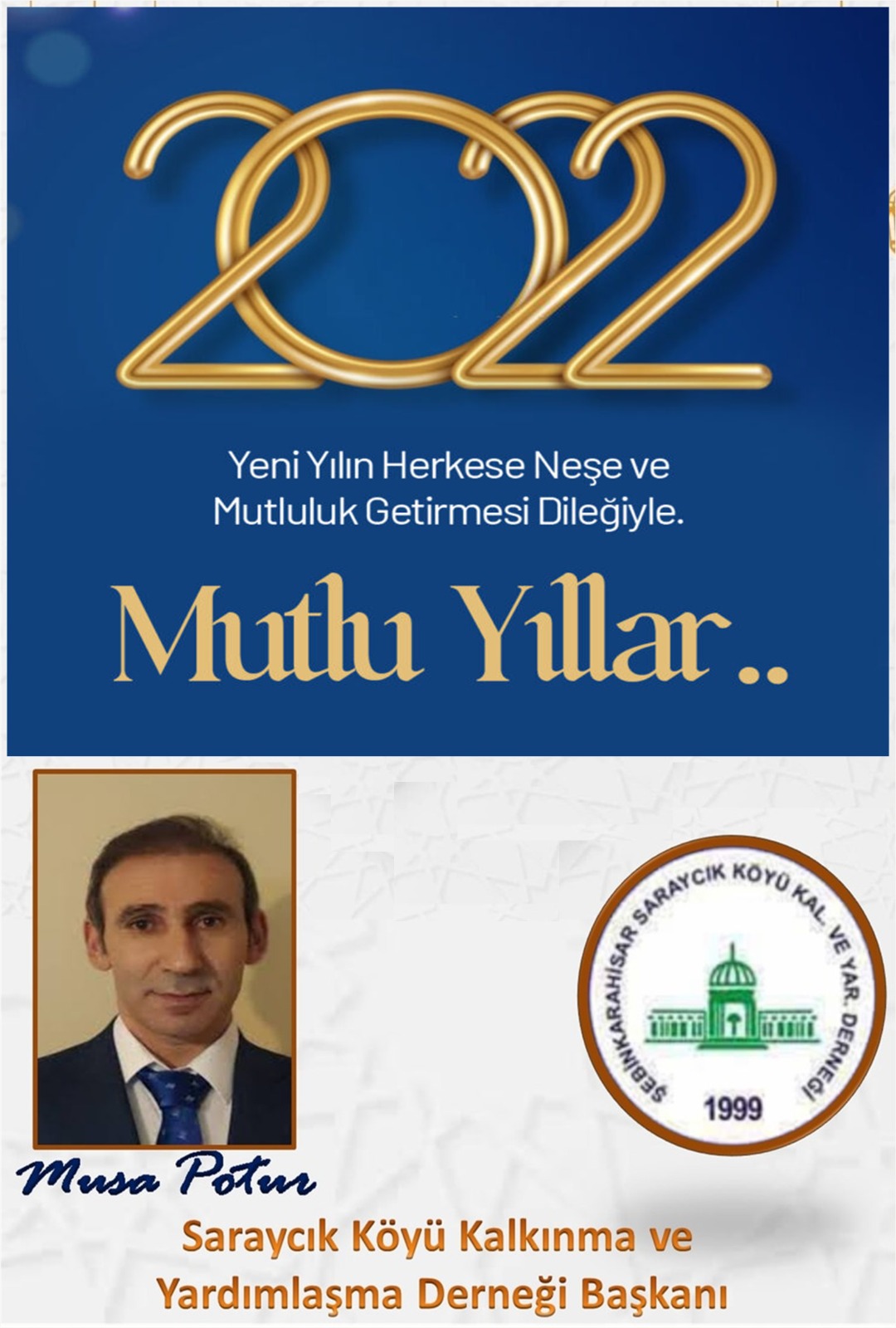 Dernek Başkanı Musa Potur Yeni Yıl Mesajı Yayınladı