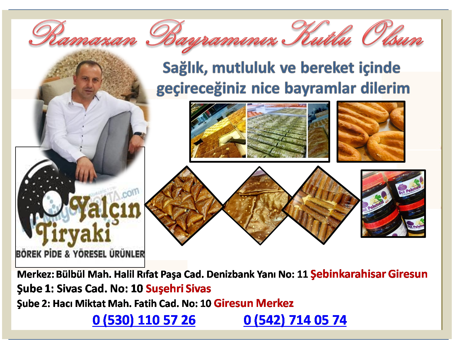 Genç Yatırımcı Yalçın Tiryaki Mutlu Bayramlar Diler