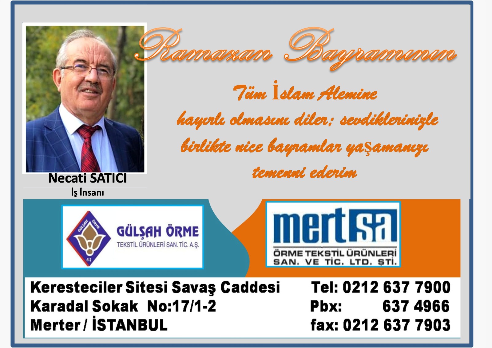 İş İnsanı Necati Satıcı Hemşerilerinin Bayramını Kutladı