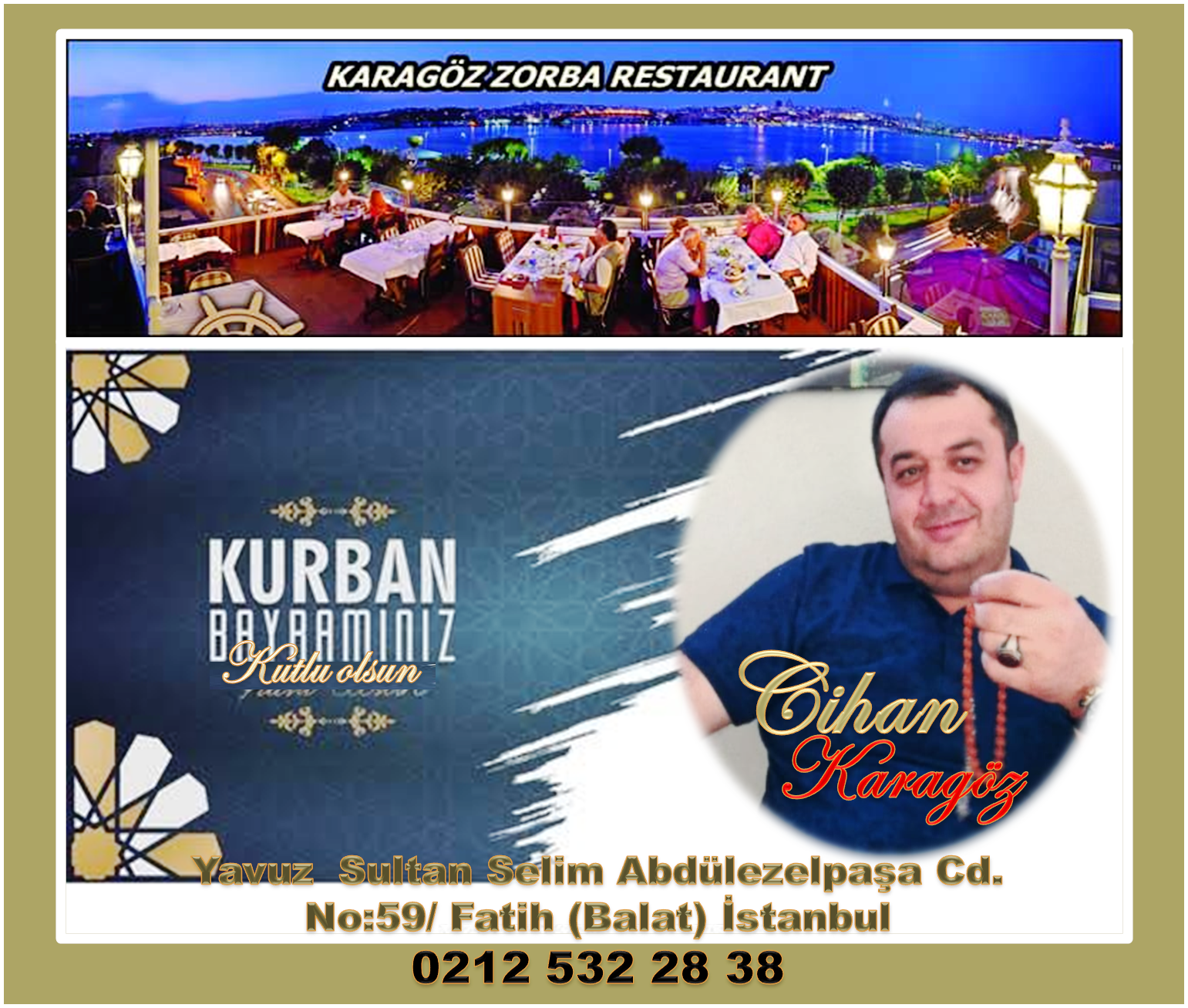 Karagöz Zorba Balık Mutlu Bayramlar Diler