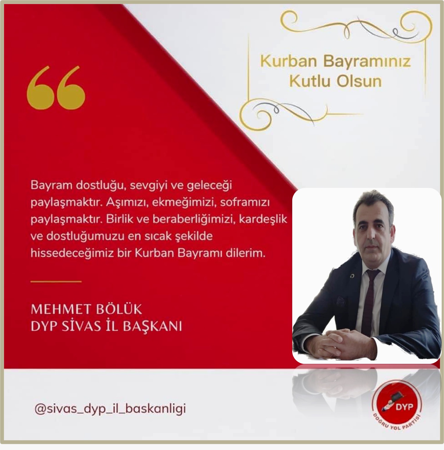 Başkan Mehmet Bölük Bayram Mesajı Yayınladı