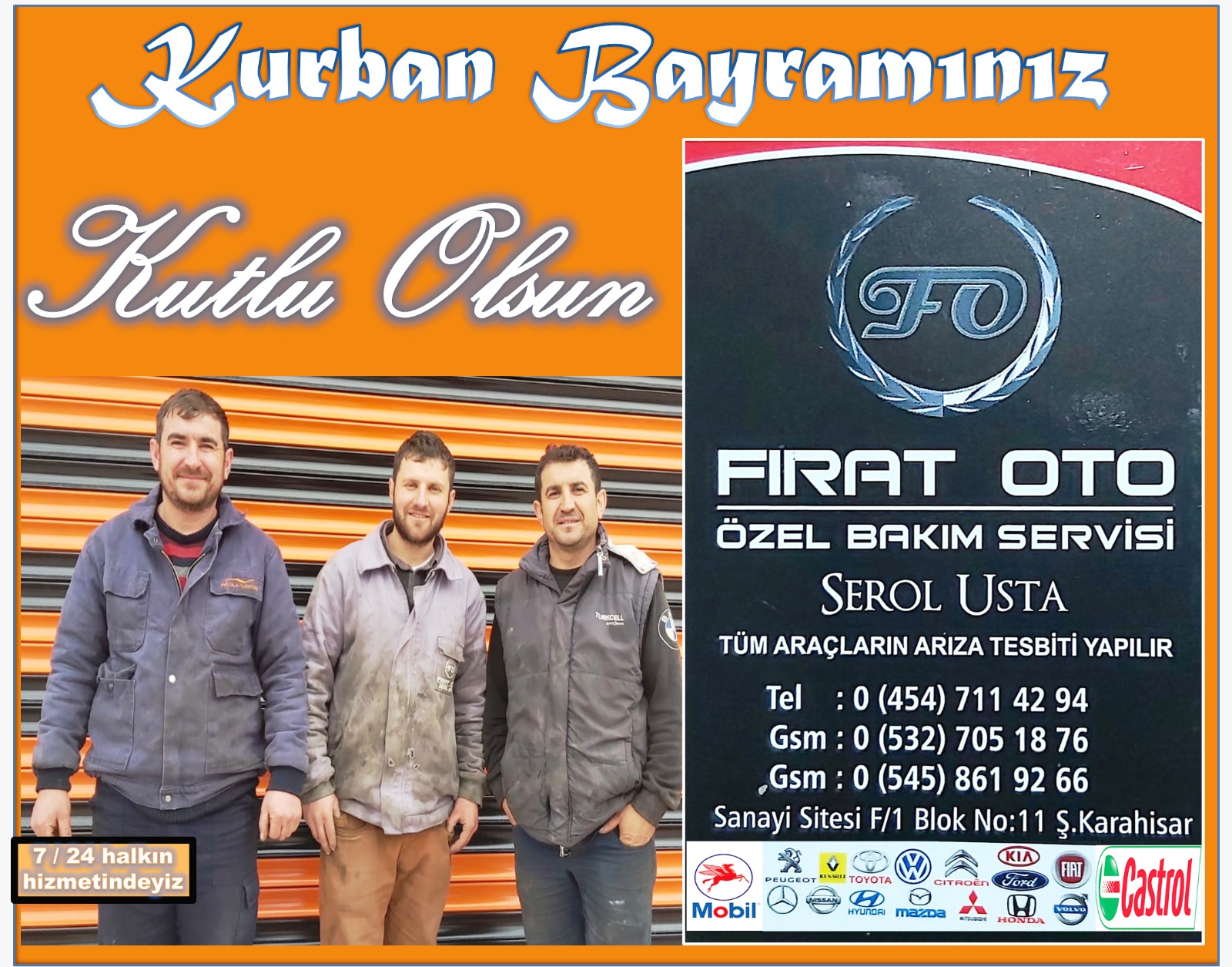 Fırat Oto Serol Karancı Mutlu Bayramlar Diler