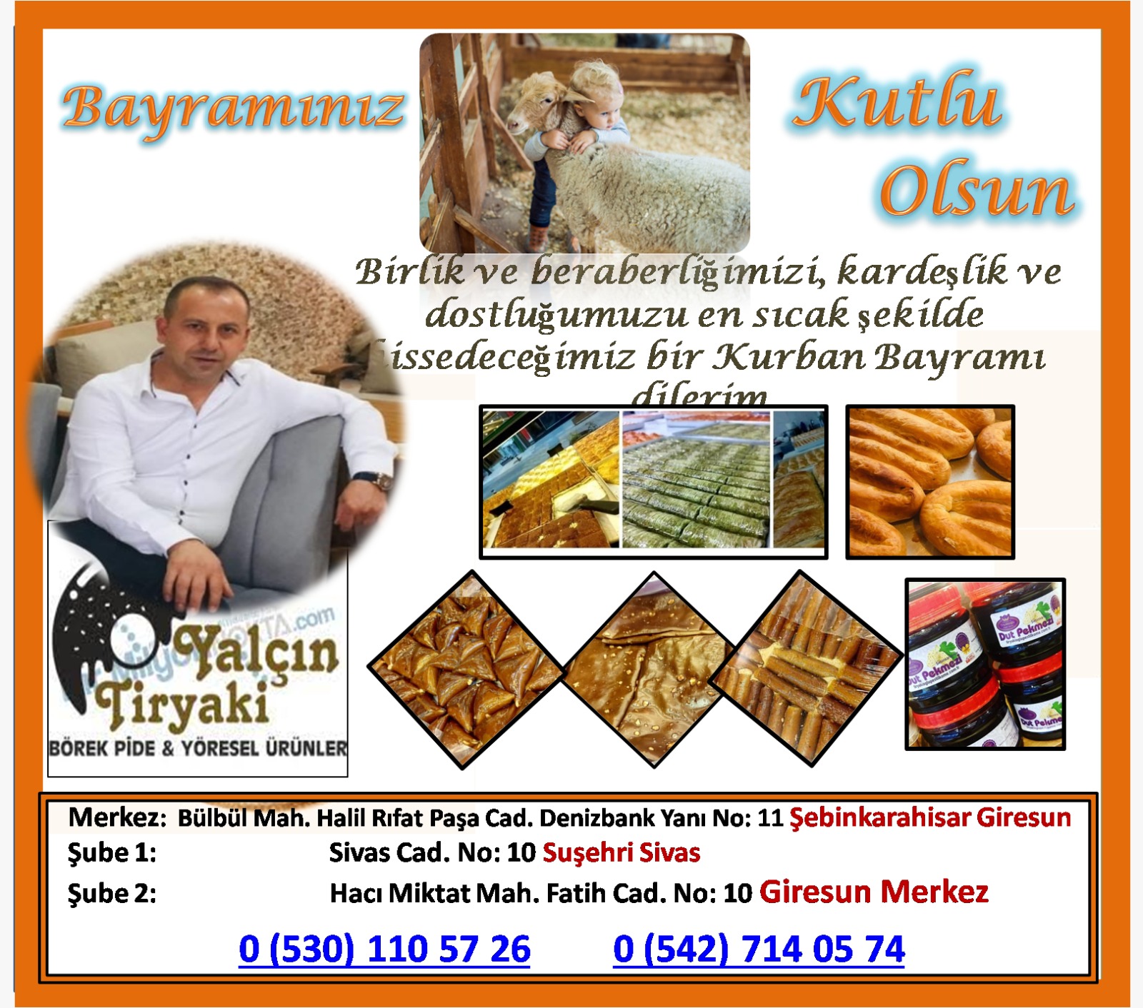İş İnsanı Yalçın Tiryaki Mutlu Bayramlar Diler