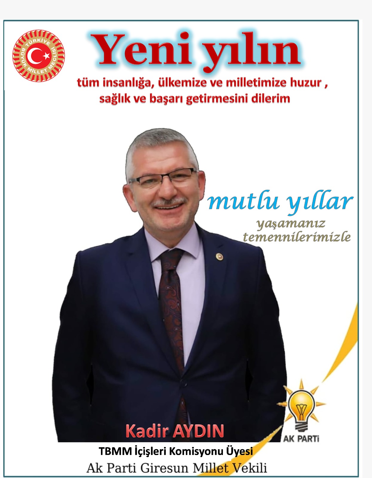 Milletvekili Kadir Aydın Yeni Yıl Mesajı Yayınladı