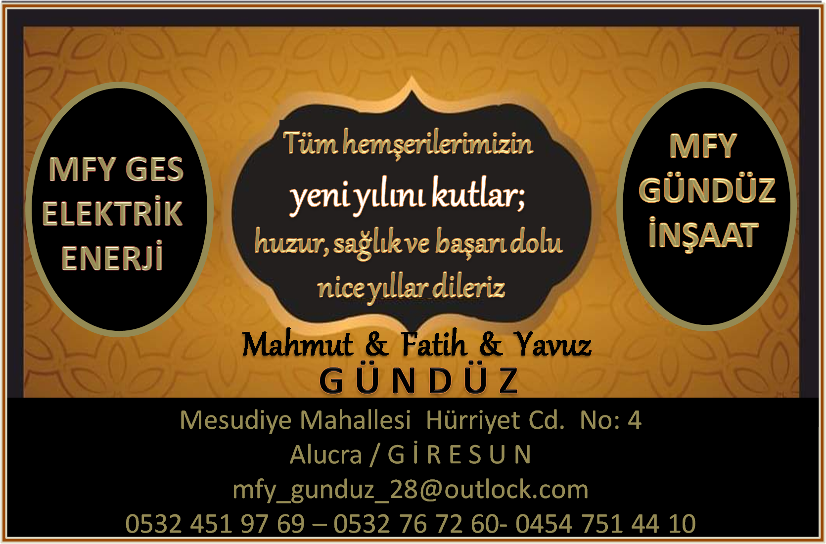 Gündüz İnşaat Yeni Yıl Mesajı Yayınladı