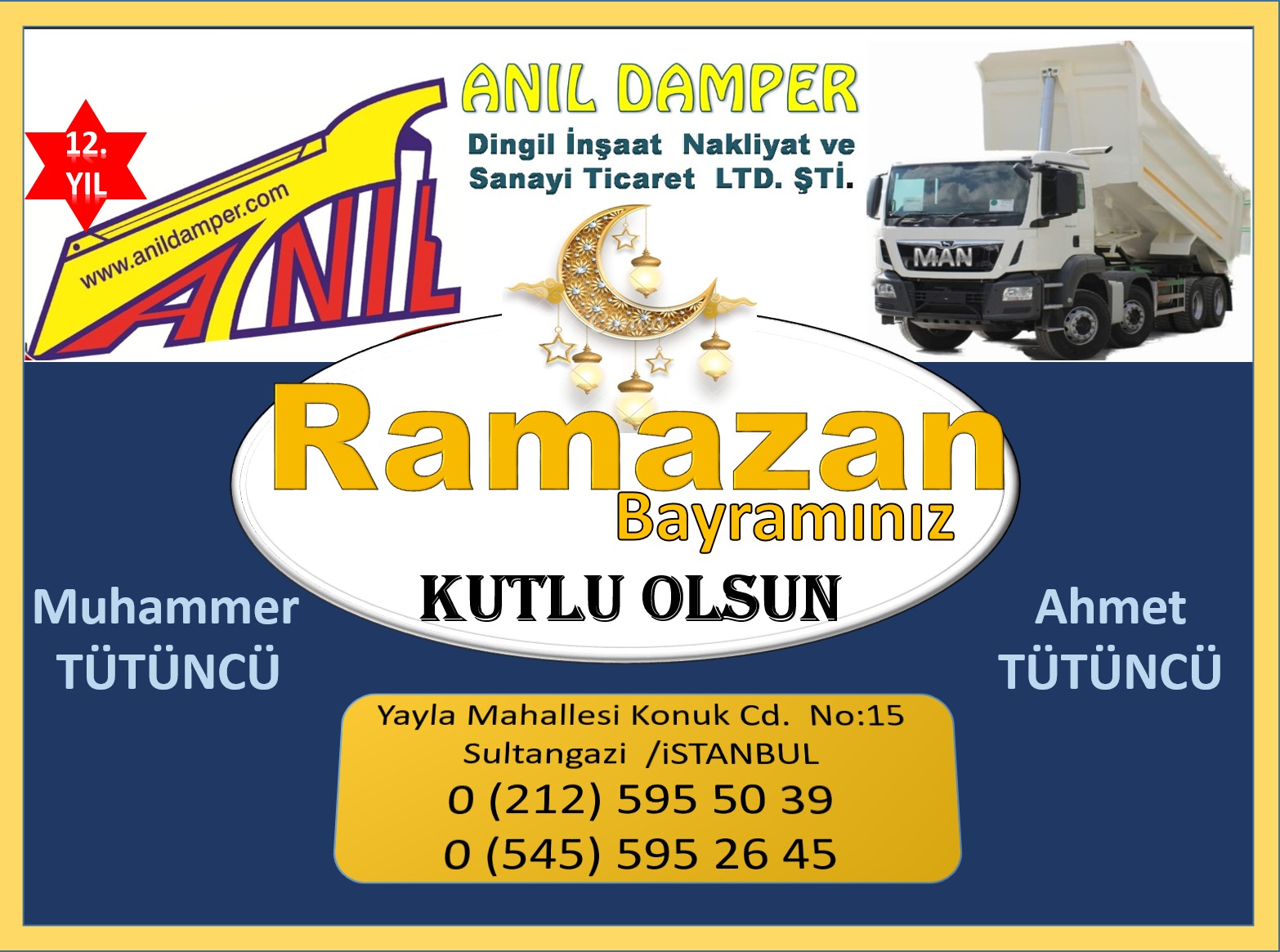 ANIL DAMPER MUTLU BAYRAMLAR DİLER