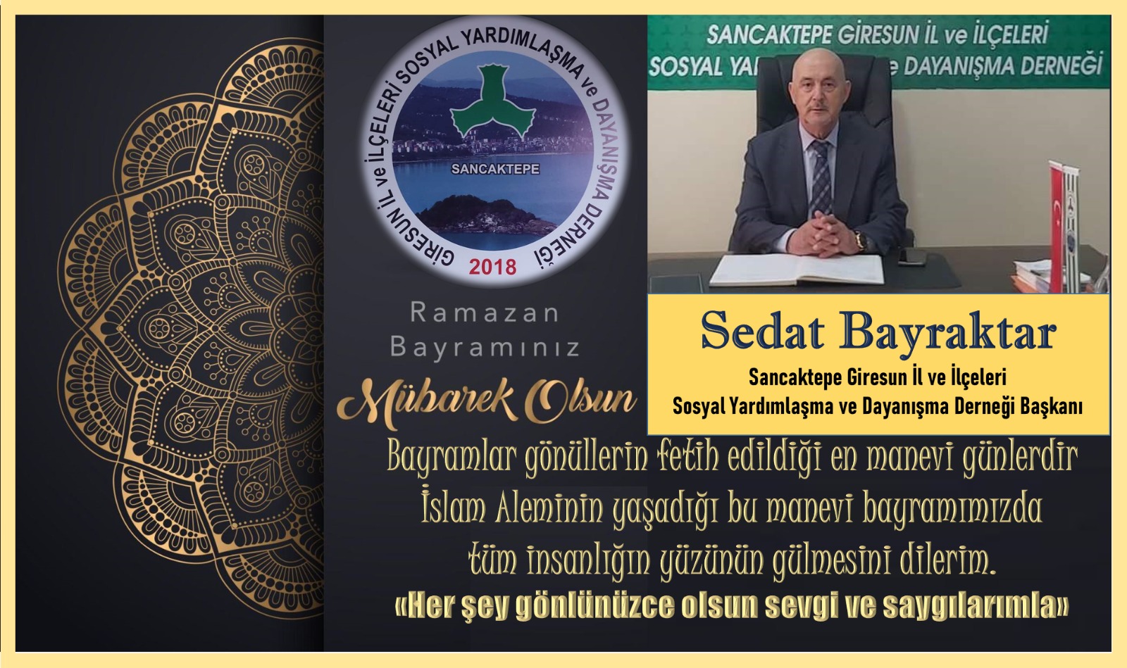 Dernek Başkanı Sedat Bayraktar Mutlu Yıllar Diler