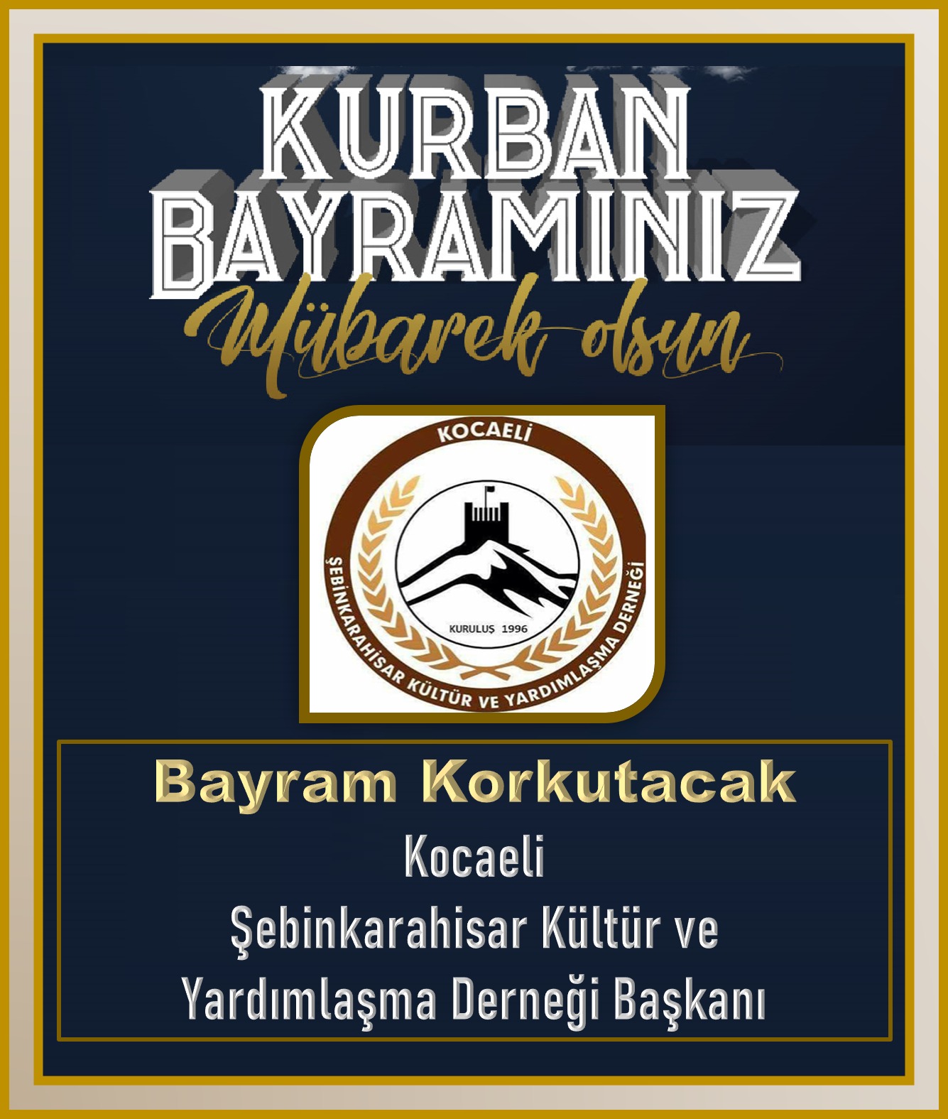 Kocaeli Dernek Başkanı Bayram Korkutacak  Mutlu Bayramlar Diler