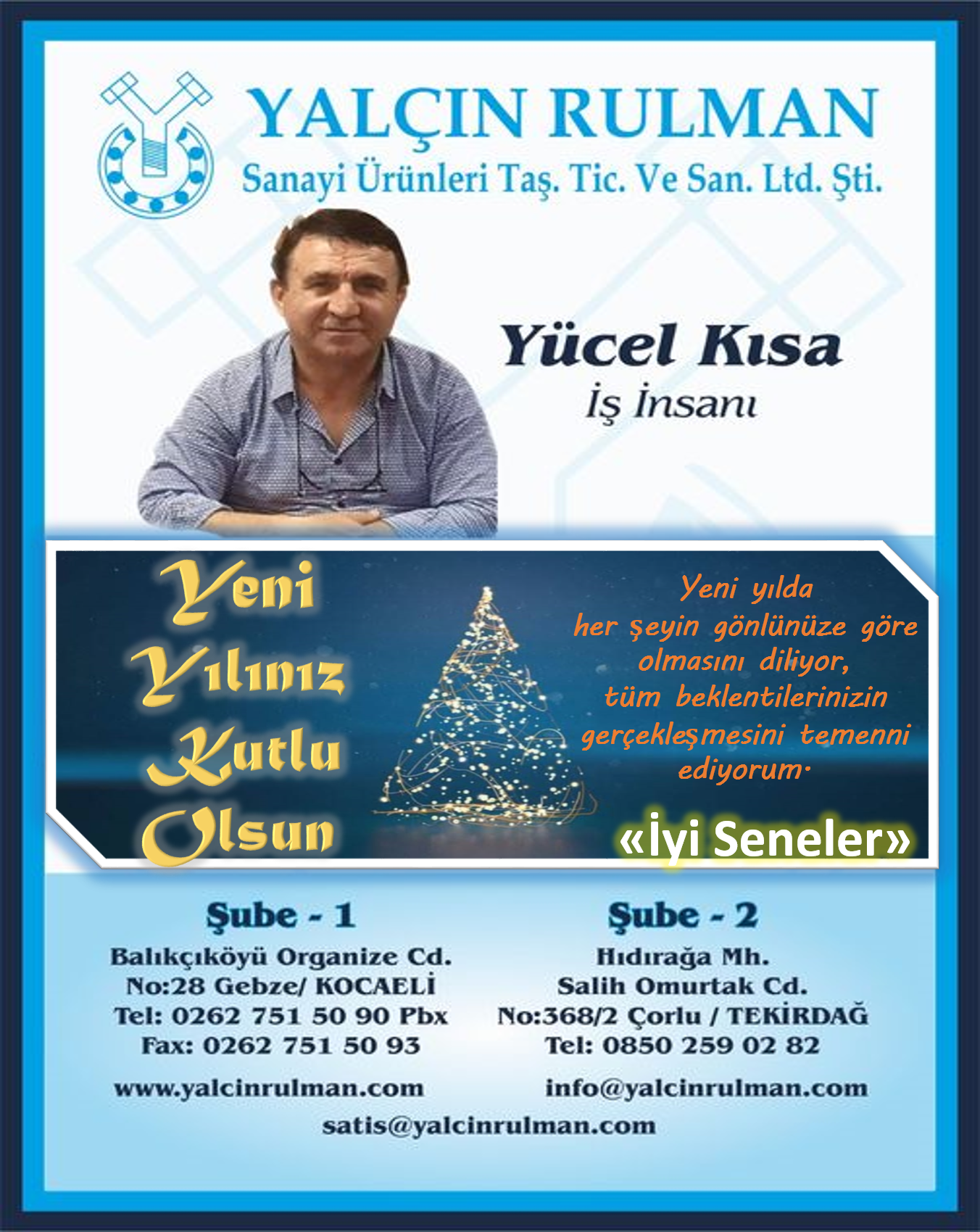 İş İnsanı Yücel Kısa Yeni Yıl Mesajı Yayınladı