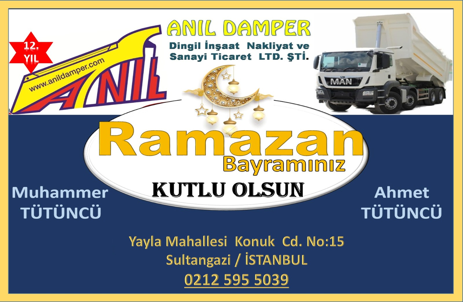 ANIL DAMPER MUTLU BAYRAMLAR DİLER