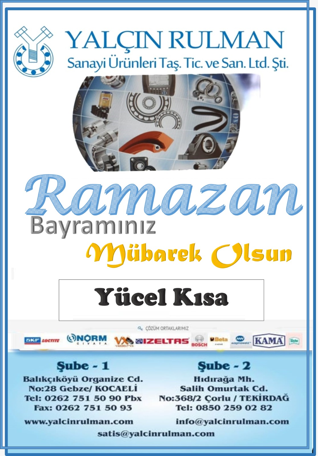 İş İnsanı Yücel Kısa Mutlu Bayramlar Diler