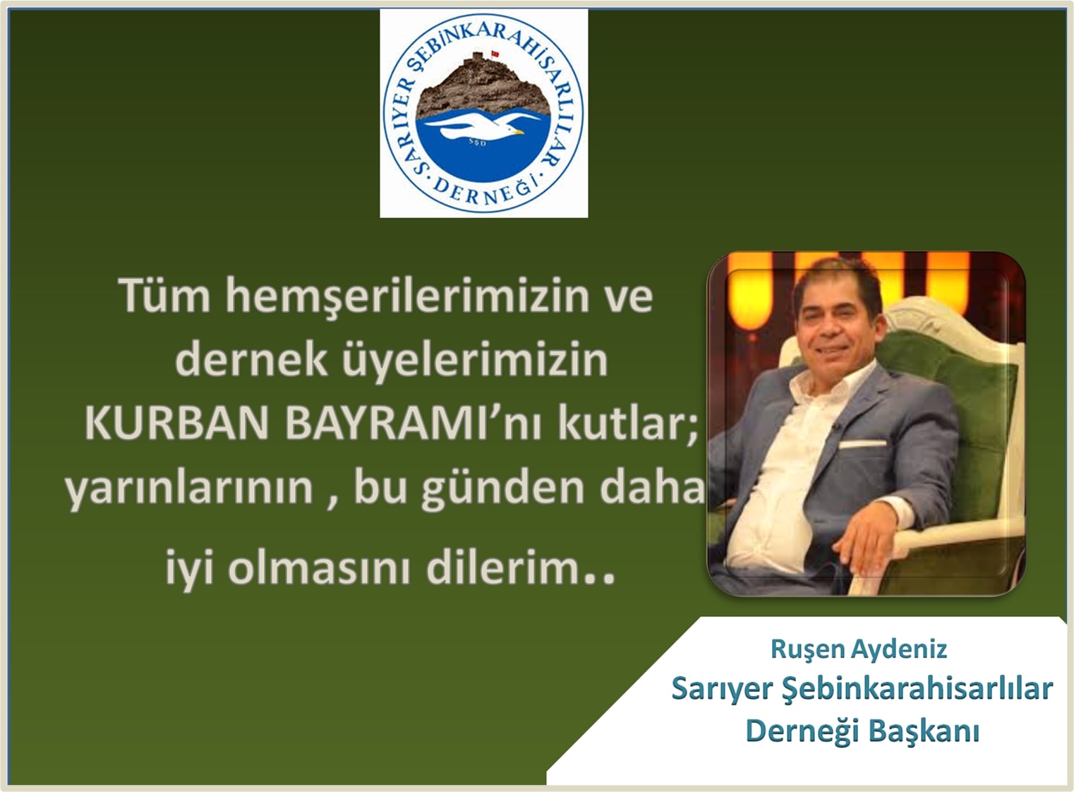 Başkan  Ruşen Aydeniz  Mutlu Bayramlar Diler