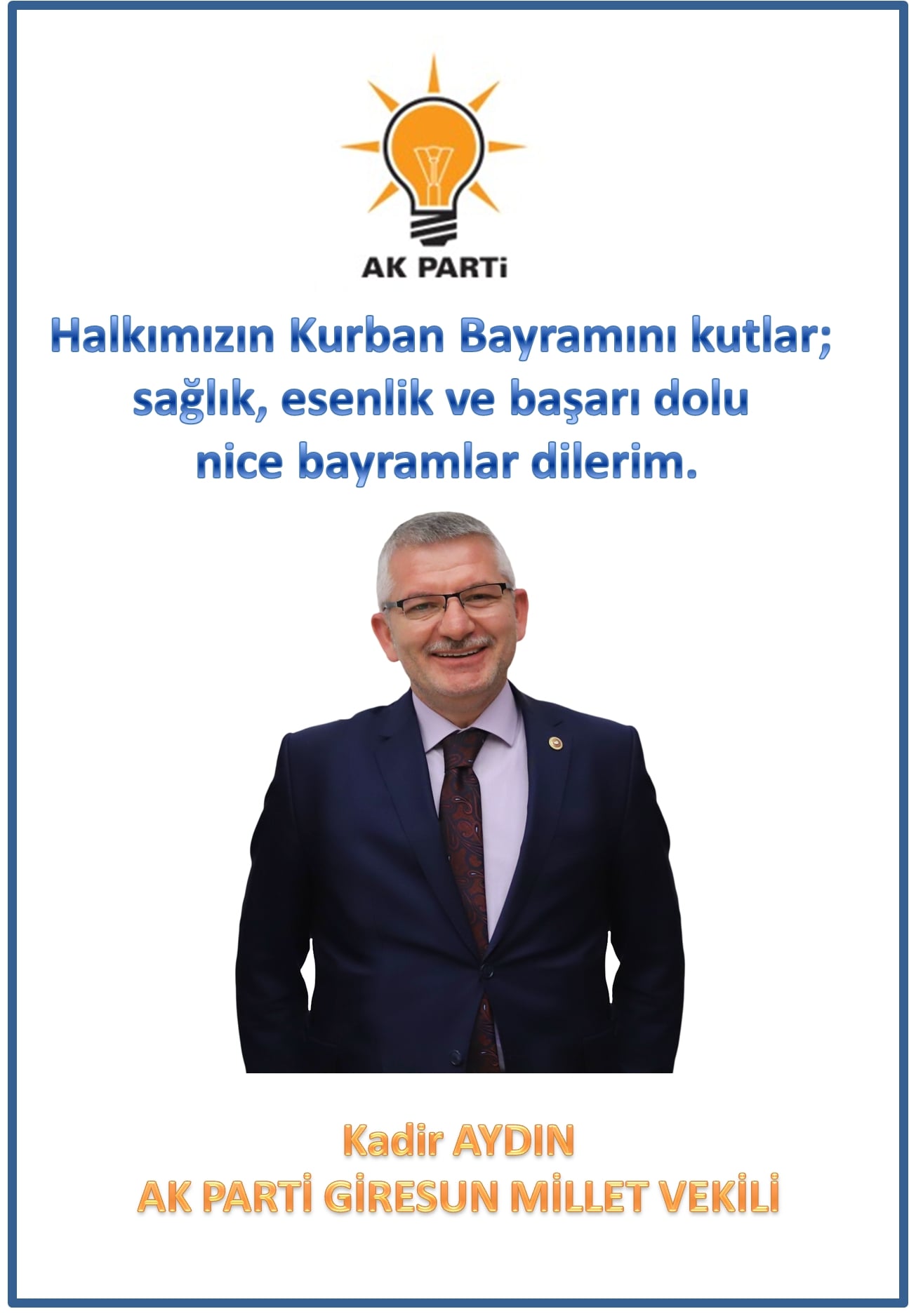 Vekil Kadir Aydın Kurban Bayramı Mesajı Yayınladı
