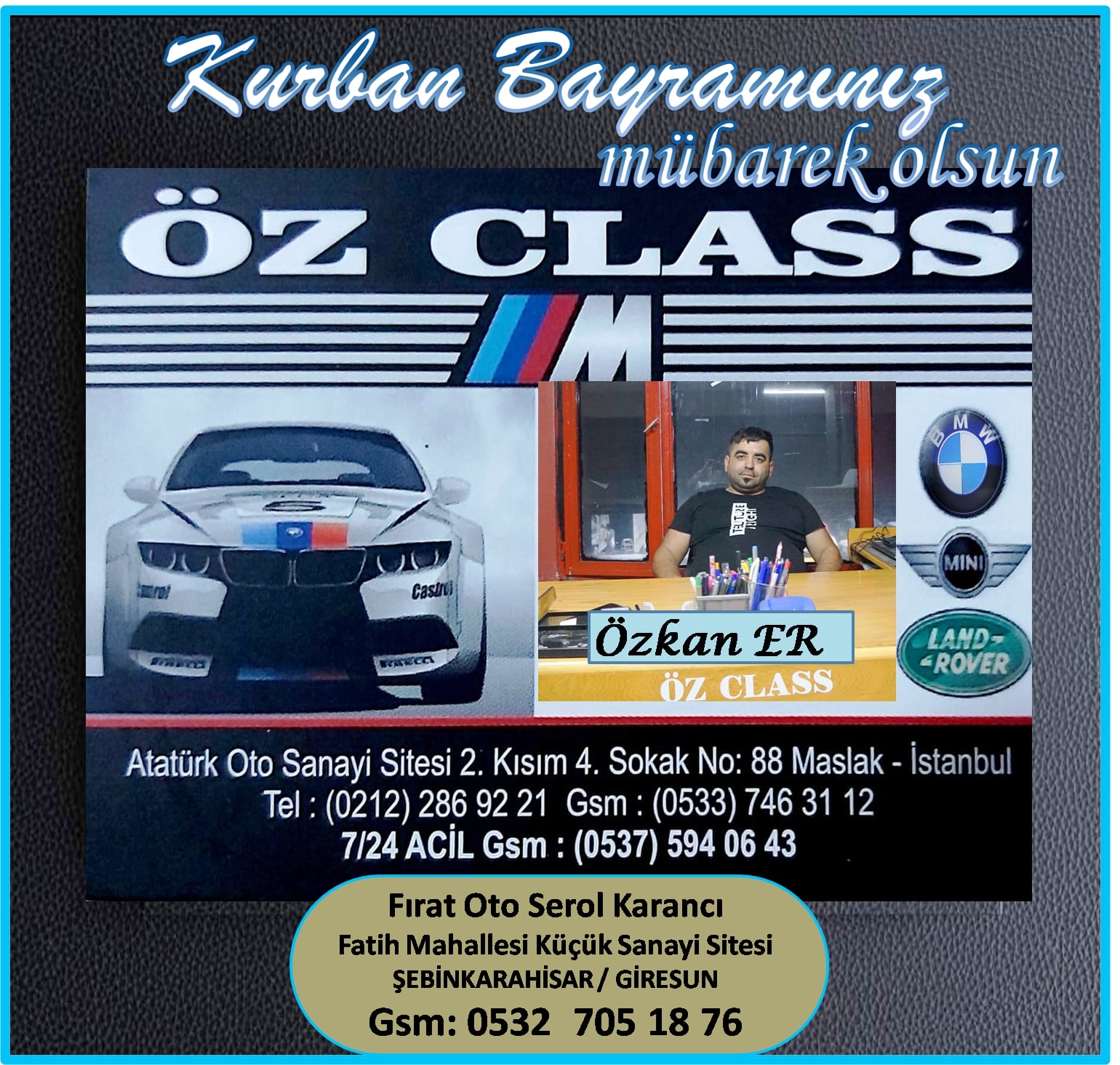 Özclass & Fırat Oto Kurban Bayramı mesajı yayınladı