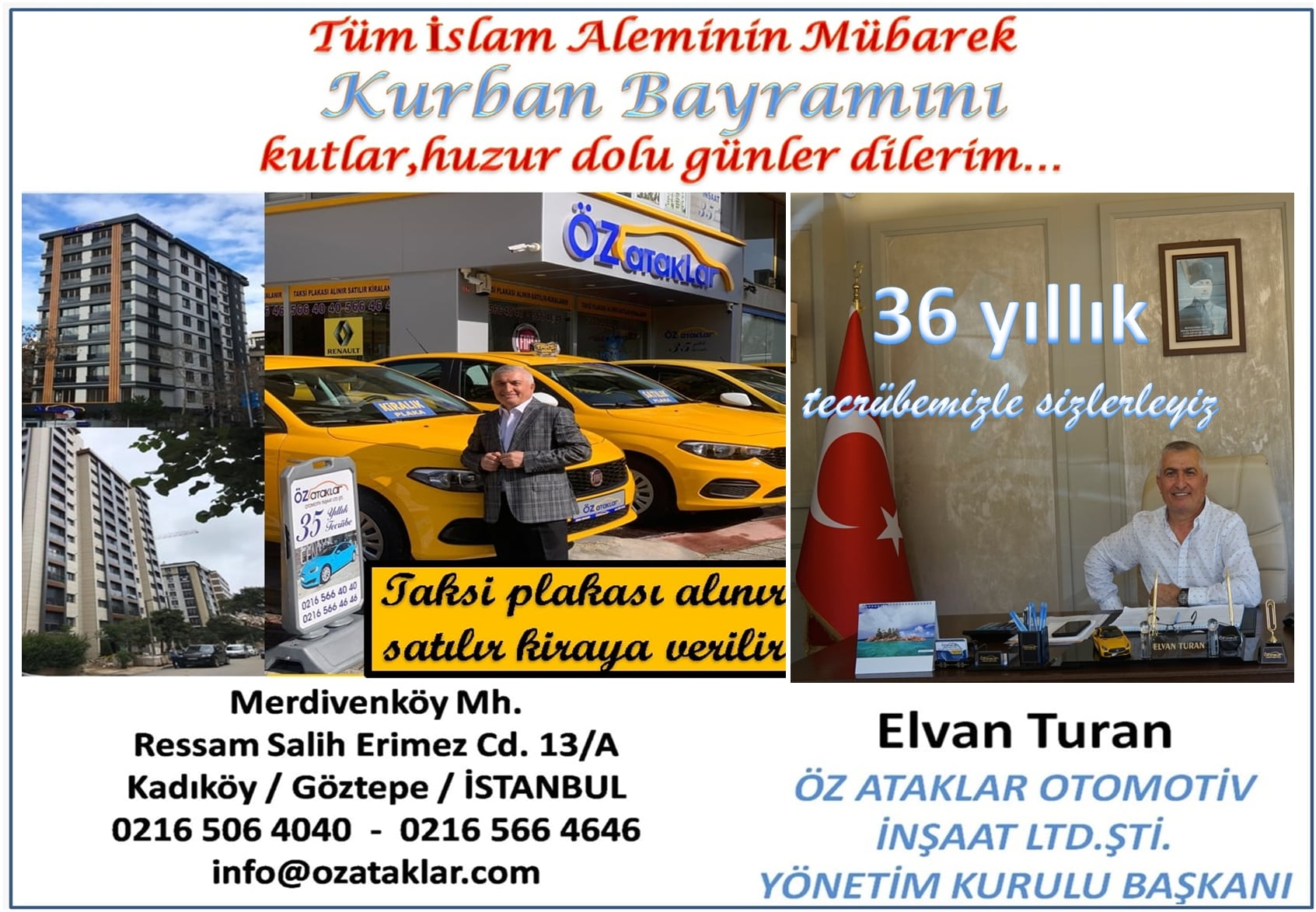 ÖZATAKLAR OTOMOTİV  ELVAN TURAN BAYRAM MESAJI YAYINLADI
