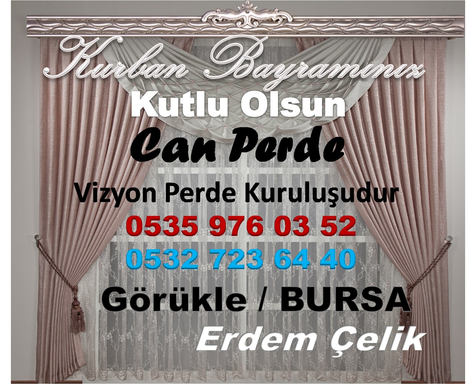 Can  Perde ve Mefruşat Mutlu Bayramlar Diler