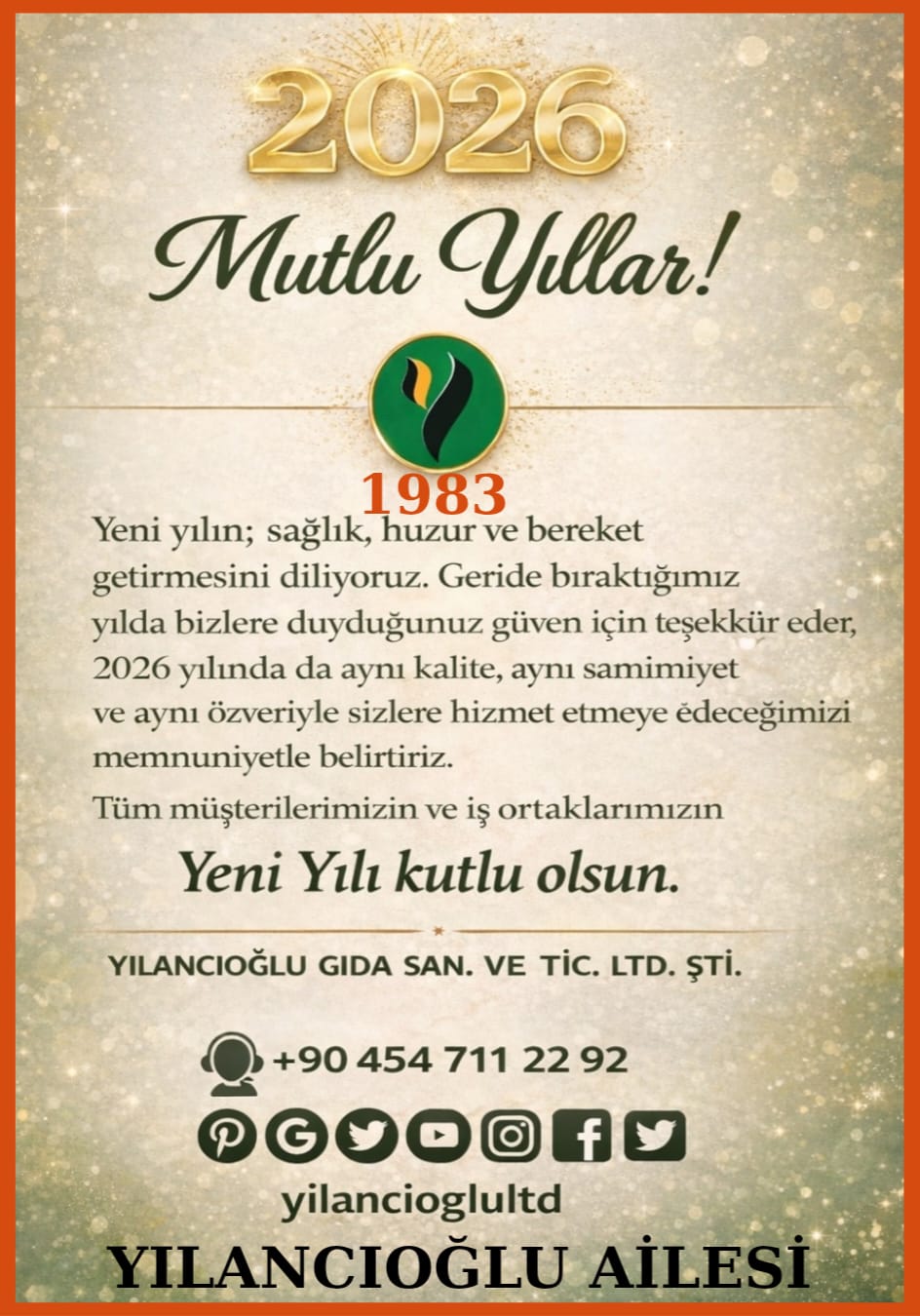 YILANCIOĞLU AİLESİ MUTLU YILLAR DİLER