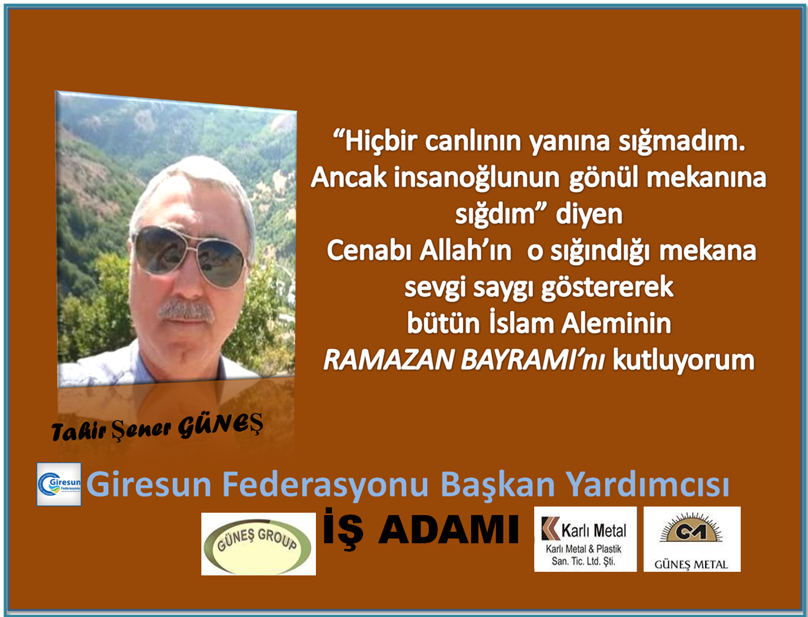 İŞ ADAMI GÜNEŞ TÜM HALKIN BAYRAMINI KUTLADI