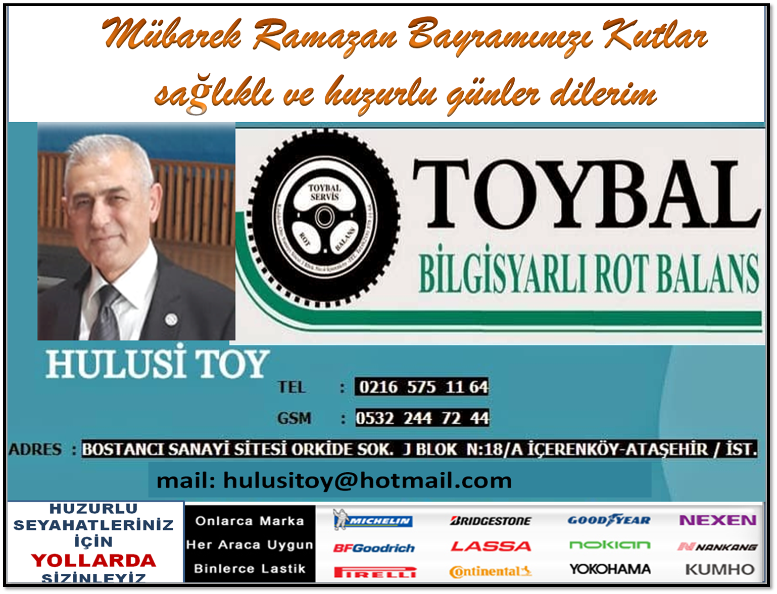 İŞ ADAMI HULUSİ TOY BAYRAM MESAJI YAYINLADI