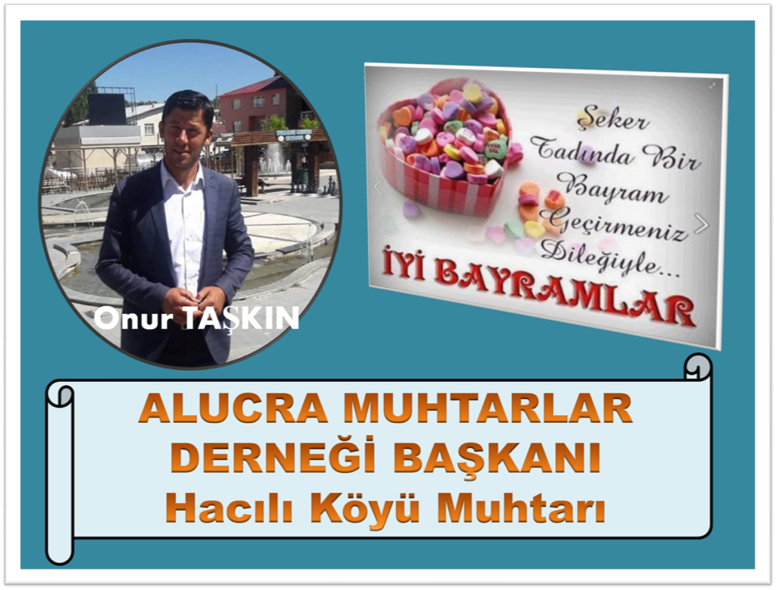 ALUCRA MUHTARLAR DERNEĞİ BAŞKANI TAŞKIN MUHTARLARIN BAYRAMINI KUTLADI