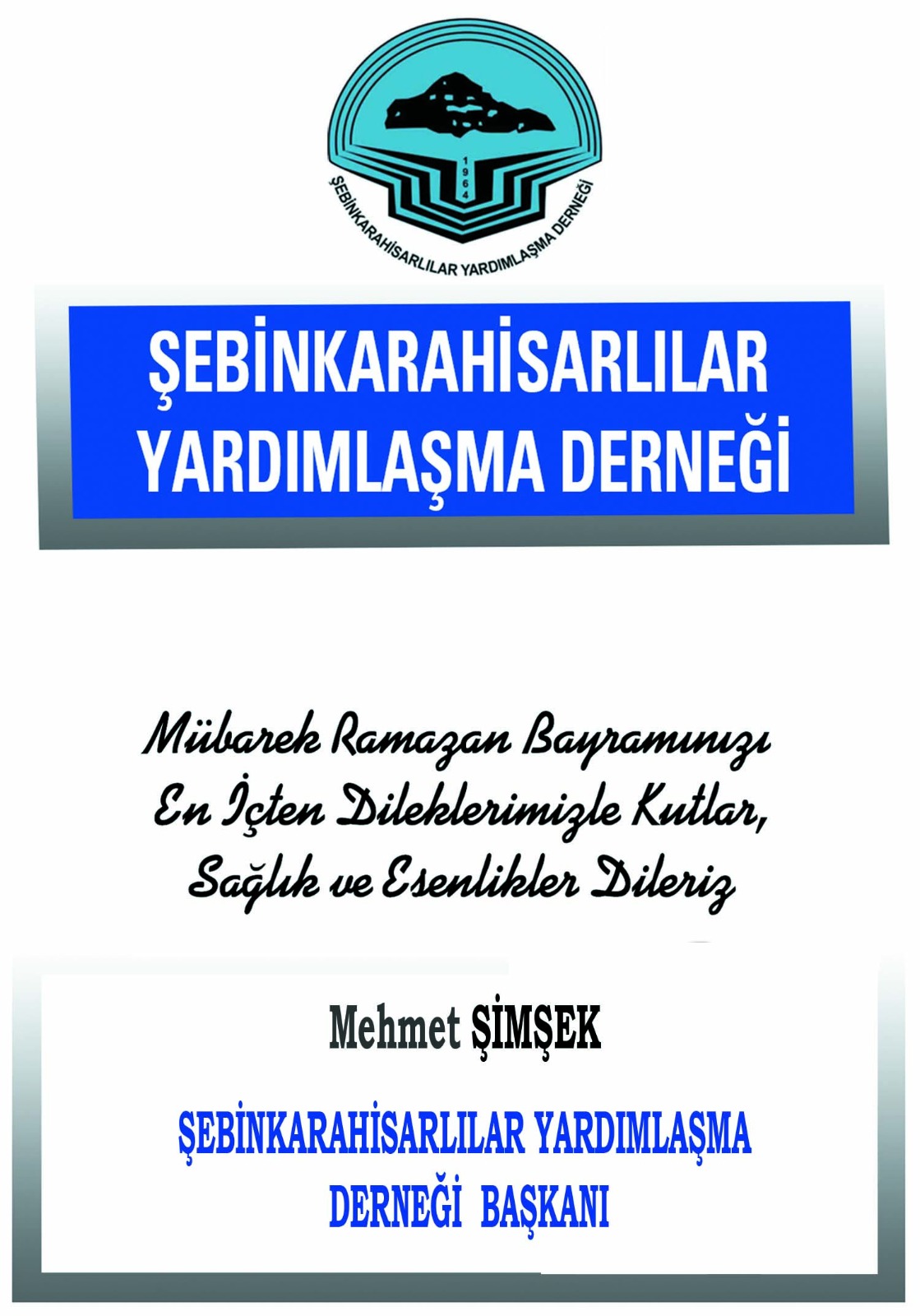 BAŞKAN ŞİMŞEK HEMŞERİ ve ÜYELERİN BAYRAMINI KUTLADI