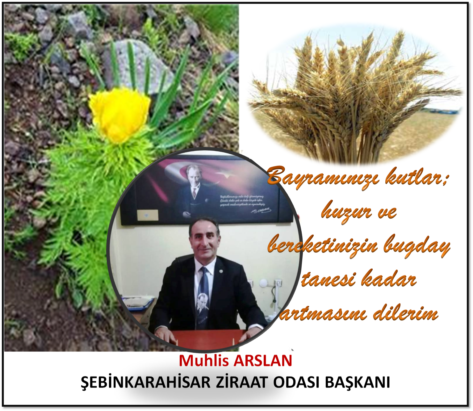 ZİRAAT ODASI BAŞKANI ARSLAN ÇİFTÇİLERİN BAYRAMINI KUTLADI