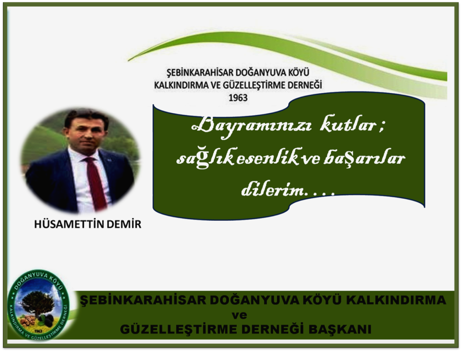 Doğanyuva Köyü Dernek Başkanı Demir Halkın Bayramını Kutladı
