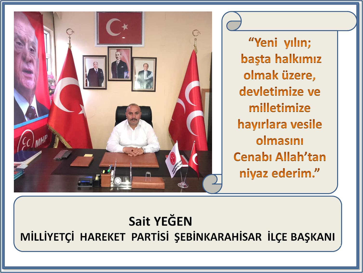 Şebinkarahisar Milliyetçi Hareket Partisi  Mutlu Yıllar Diler